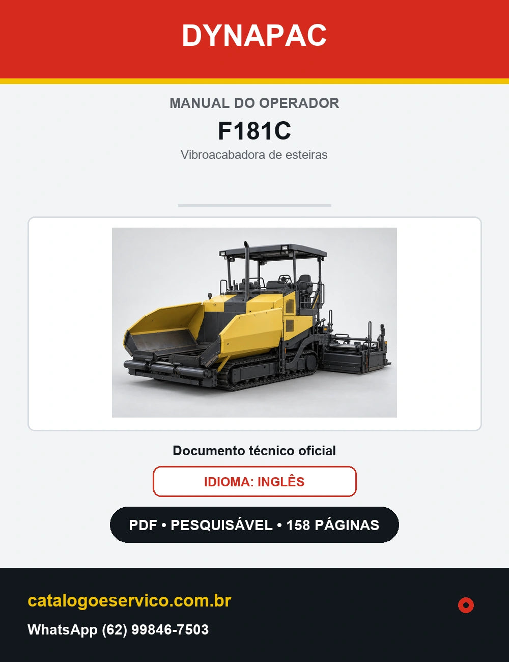 Manual do Operador Dynapac F181C — capa