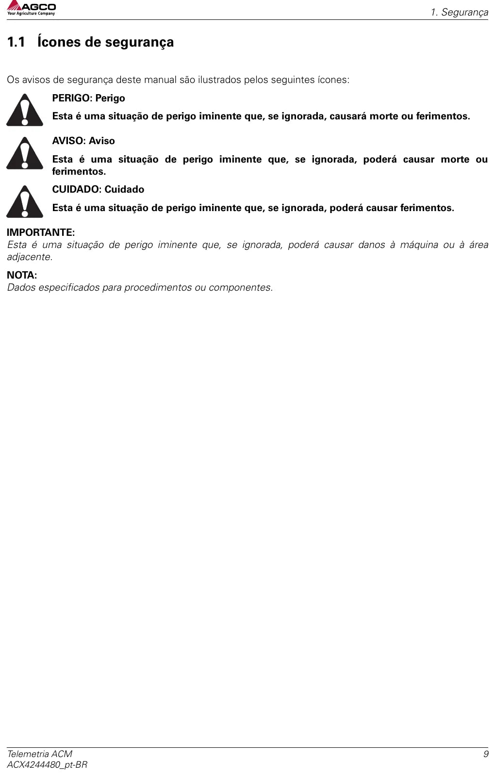 Manual do Operador Fendt Telemetria ACM GW03 e GW04 — 2022 — 68 Páginas em PDF — página interna 2