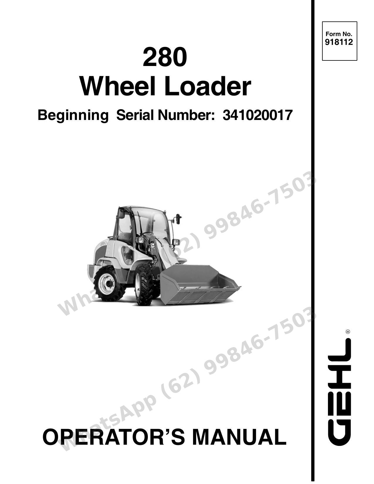 Manual do Operador GEHL 280 Carregadeira de Rodas — operação, técnicas de caçamba e manutenção da carregadeira 4x4 compacta