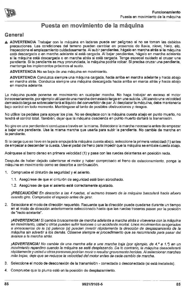 Manual do Operador JCB 525-60 Manipulador Telescópico — página interna 1