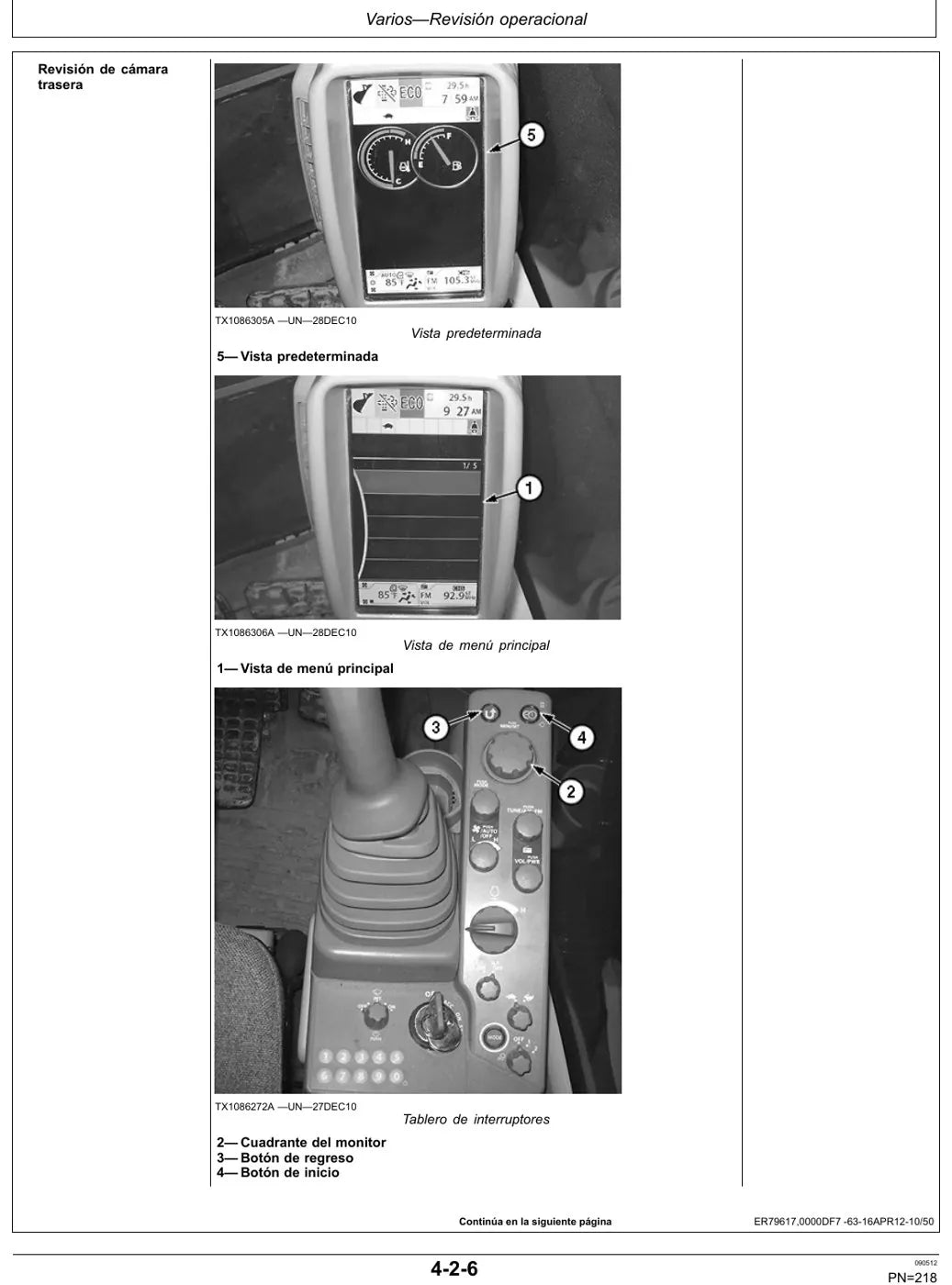 Manual do Operador John Deere 350GLC (em espanhol) — página interna 1