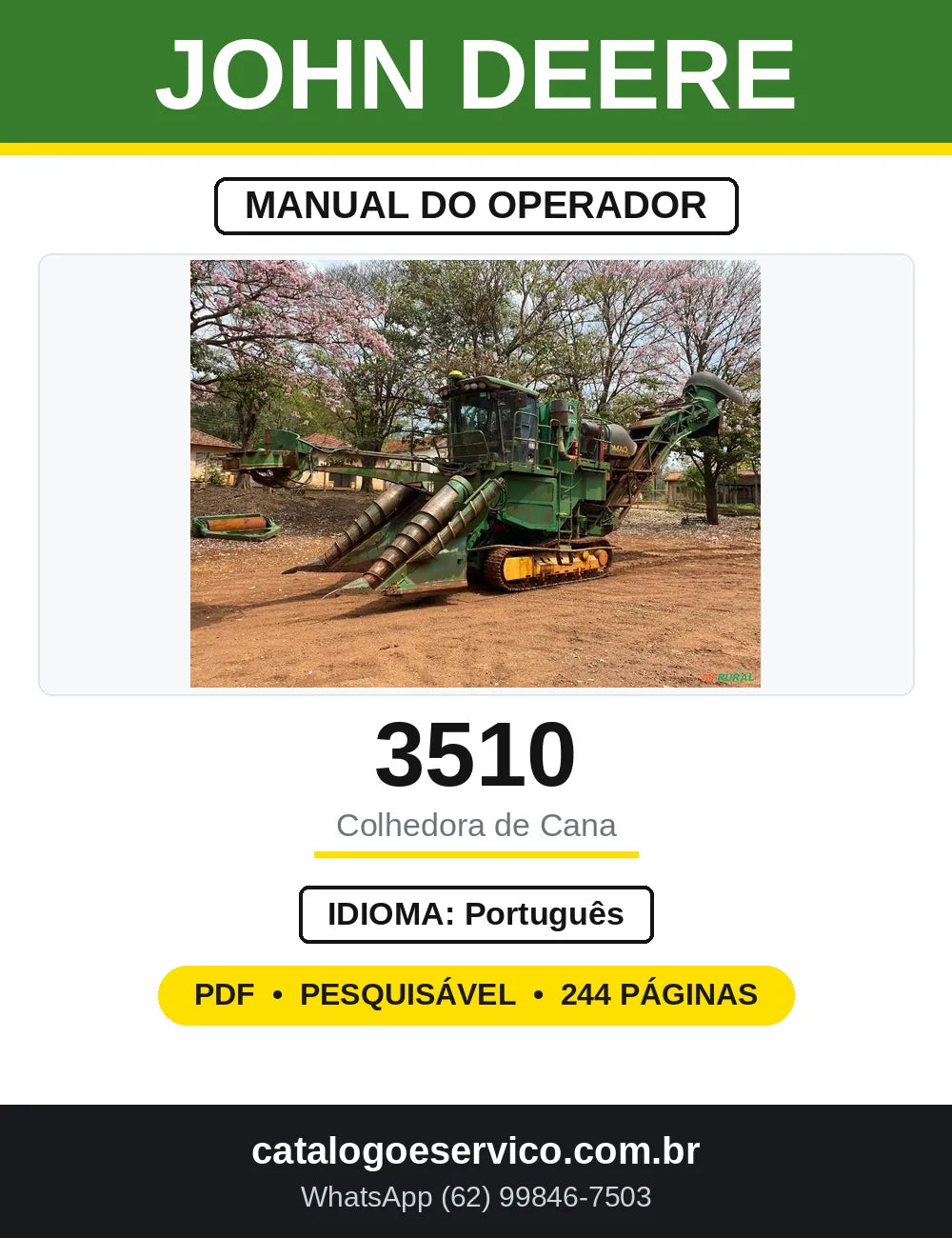 Manual do Operador John Deere 3510 Colhedora de Cana — capa