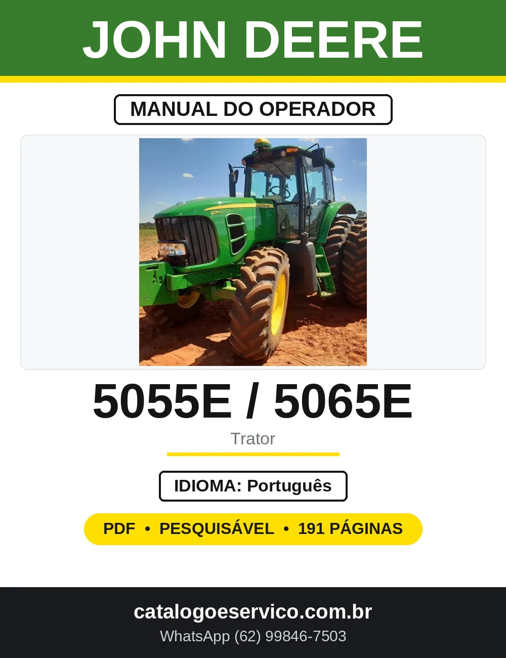 Manual do Operador John Deere 5055E 5065E — capa