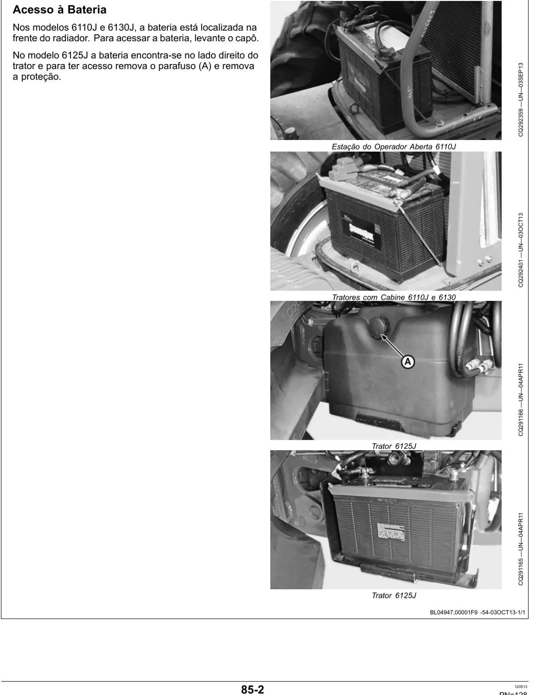 Manual do Operador John Deere 6110J 6125J 6130J — página interna 3