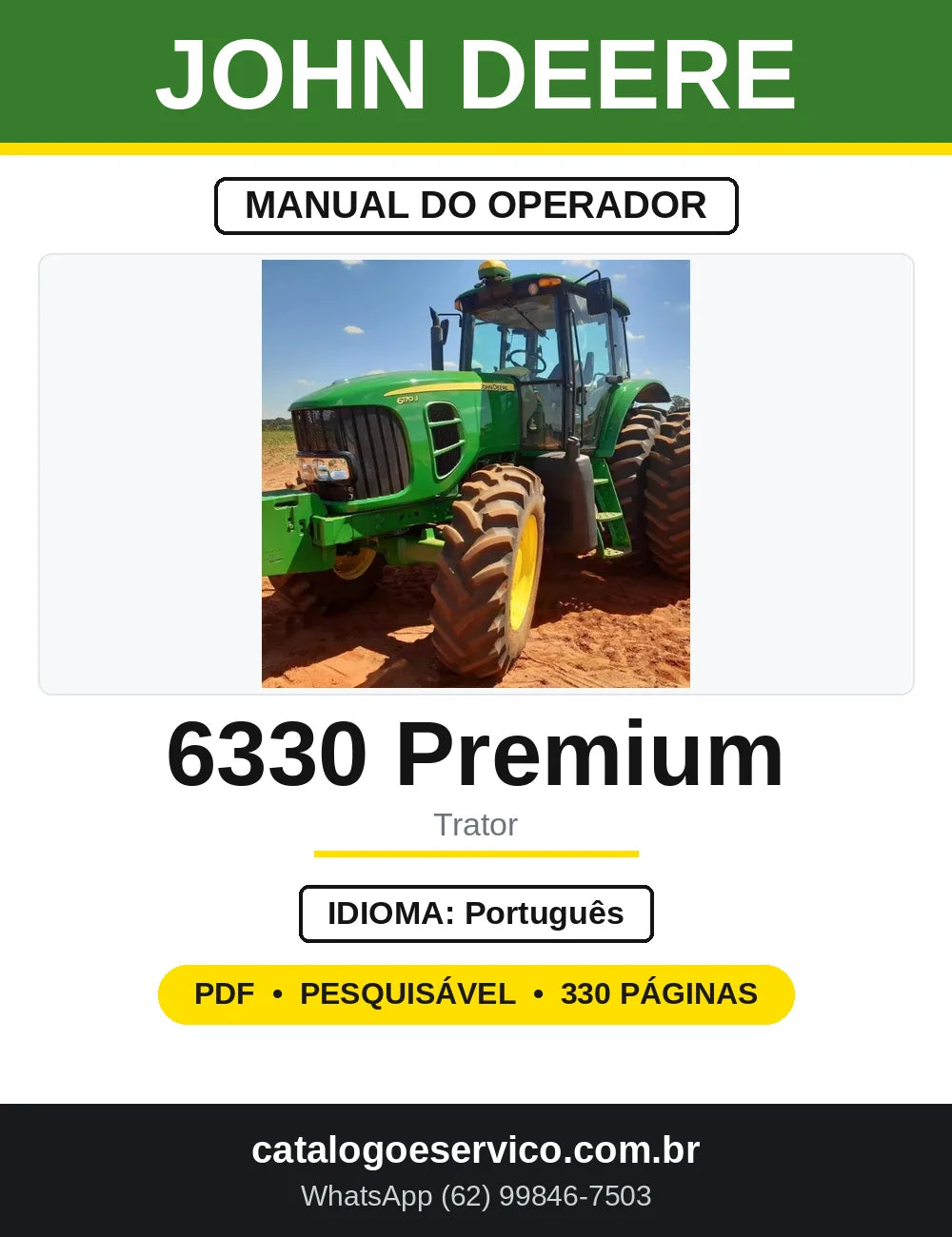 Manual do Operador John Deere 6230 6330 6430 Premium — capa