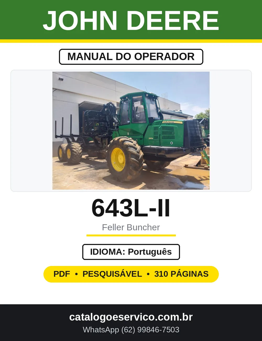 Manual do Operador John Deere 643L-II — capa