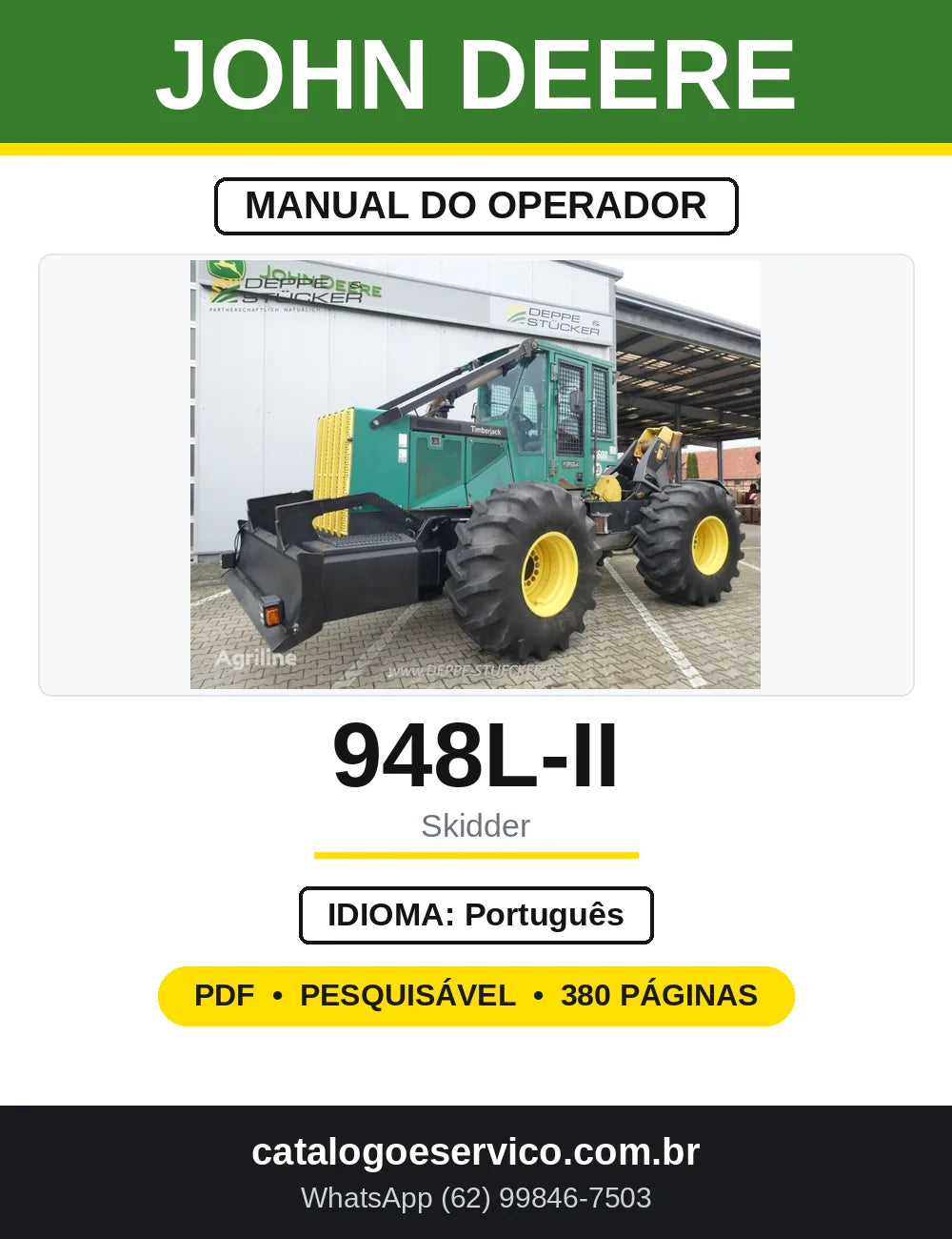 Manual do Operador John Deere Skidder 948L-II — capa