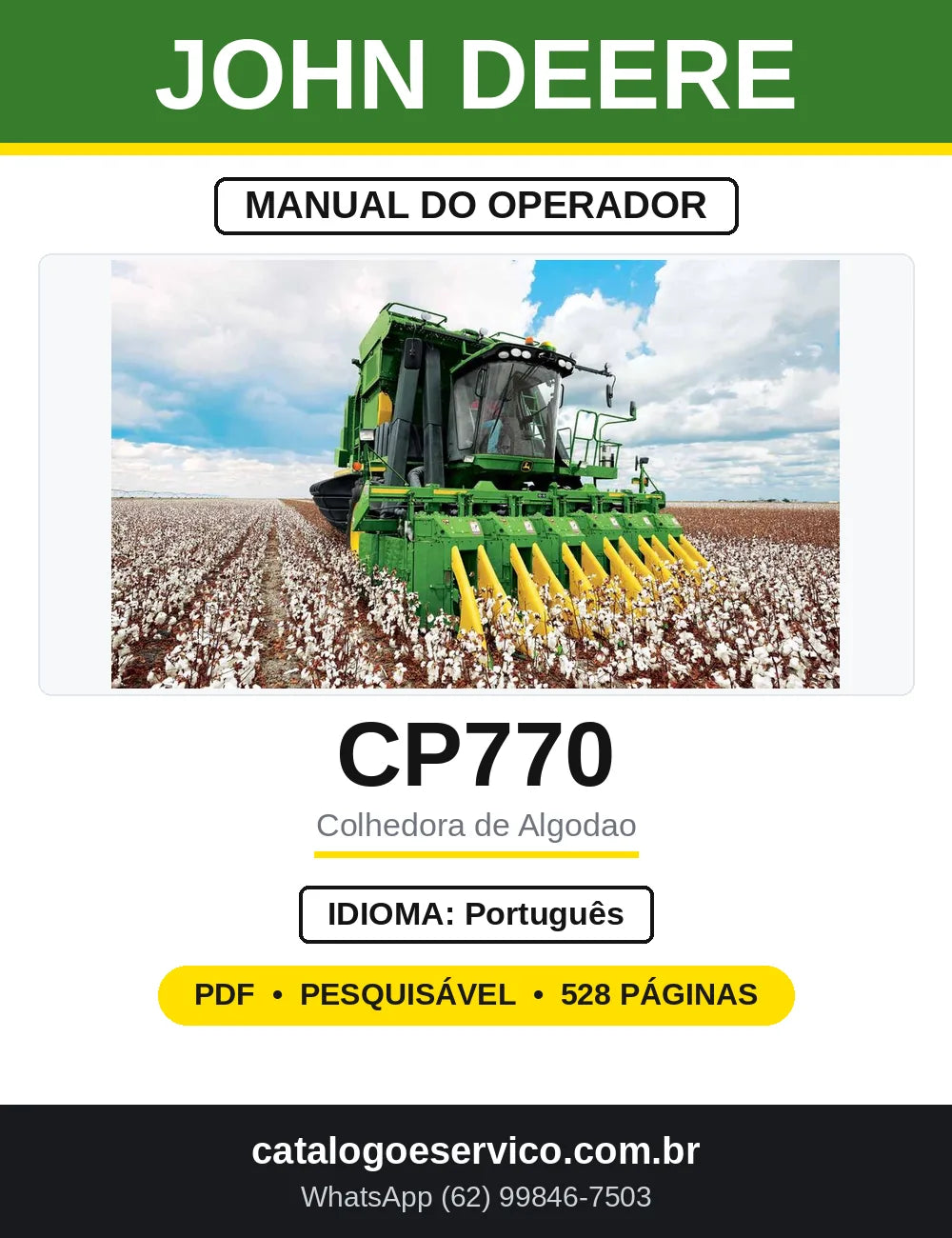 Manual do Operador John Deere CP770 — capa