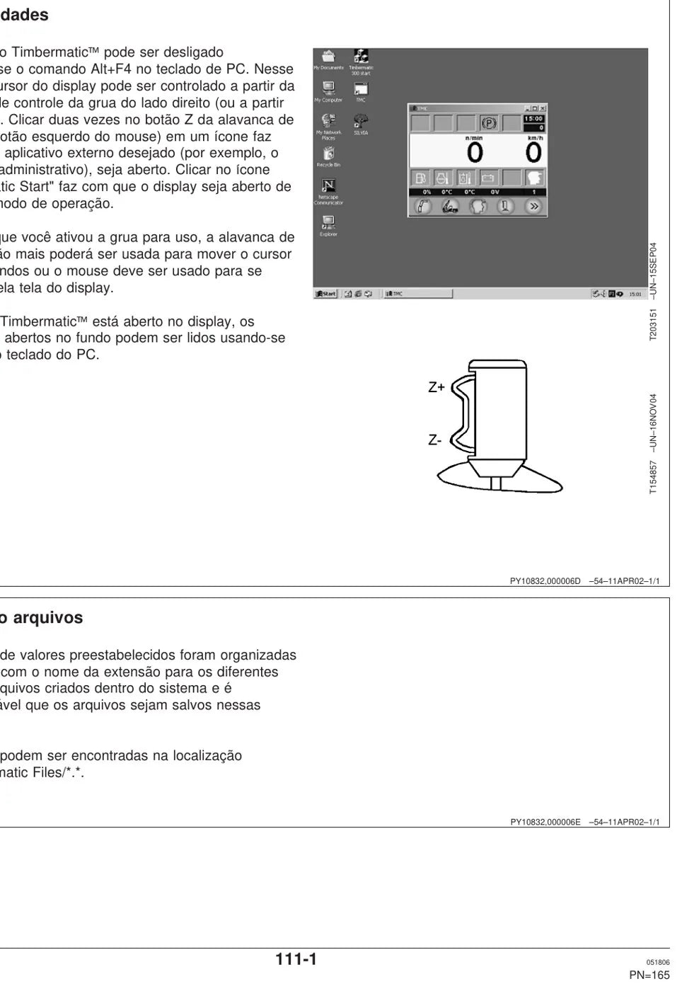 Manual do Operador John Deere Timbermatic 300 — página interna 1