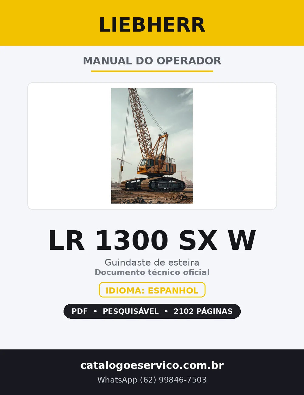 Capa — Manual do Operador Liebherr LR 1300 SX W