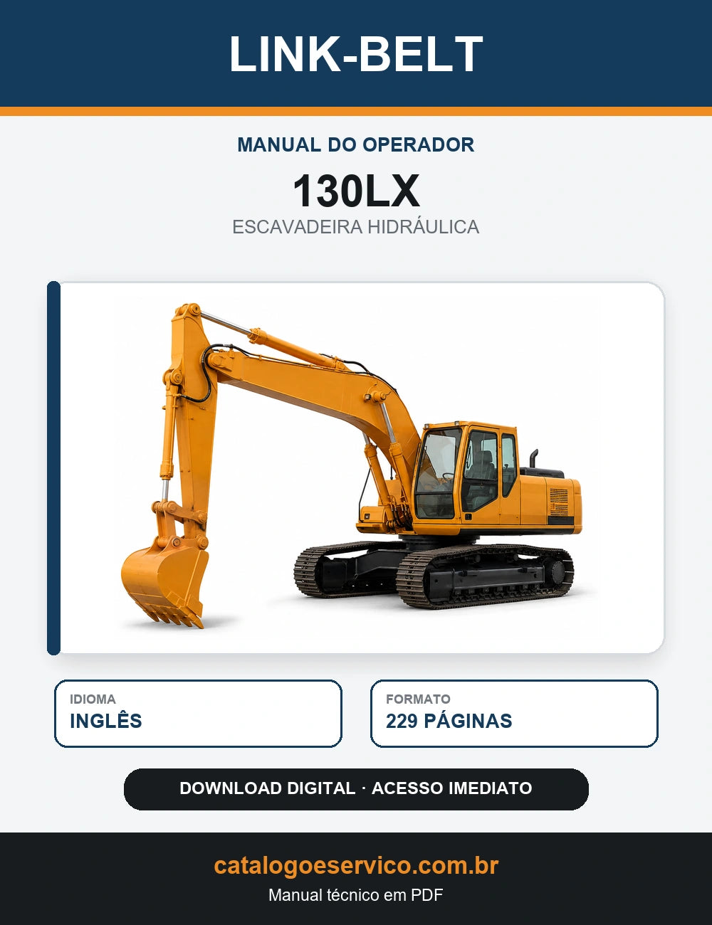 Manual do Operador Link-Belt 130LX Escavadeira Hidráulica