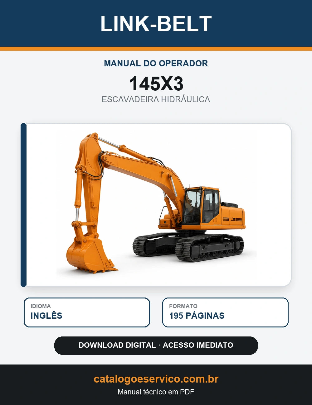 Manual do Operador Link-Belt 145X3 Escavadeira Hidráulica