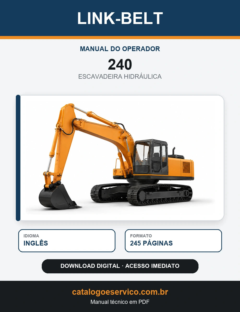 Manual do Operador Link-Belt 240 Escavadeira Hidráulica