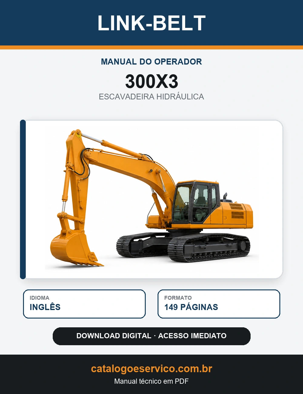 Manual do Operador Link-Belt 300X3 Escavadeira Hidráulica