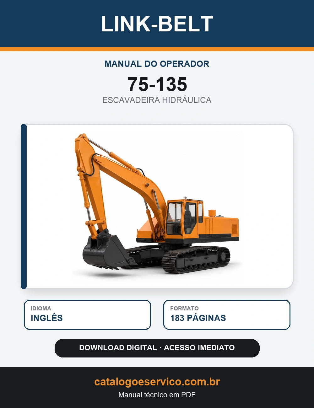 Manual do Operador Link-Belt 75-135 Escavadeira Hidráulica