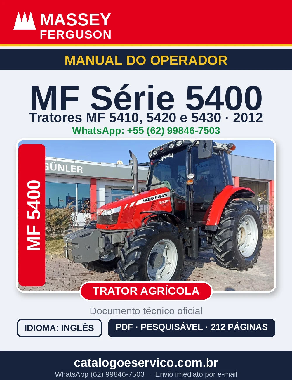 MANUAL DO OPERADOR MASSEY FERGUSON - 5410, 5420, 5430 - 2012