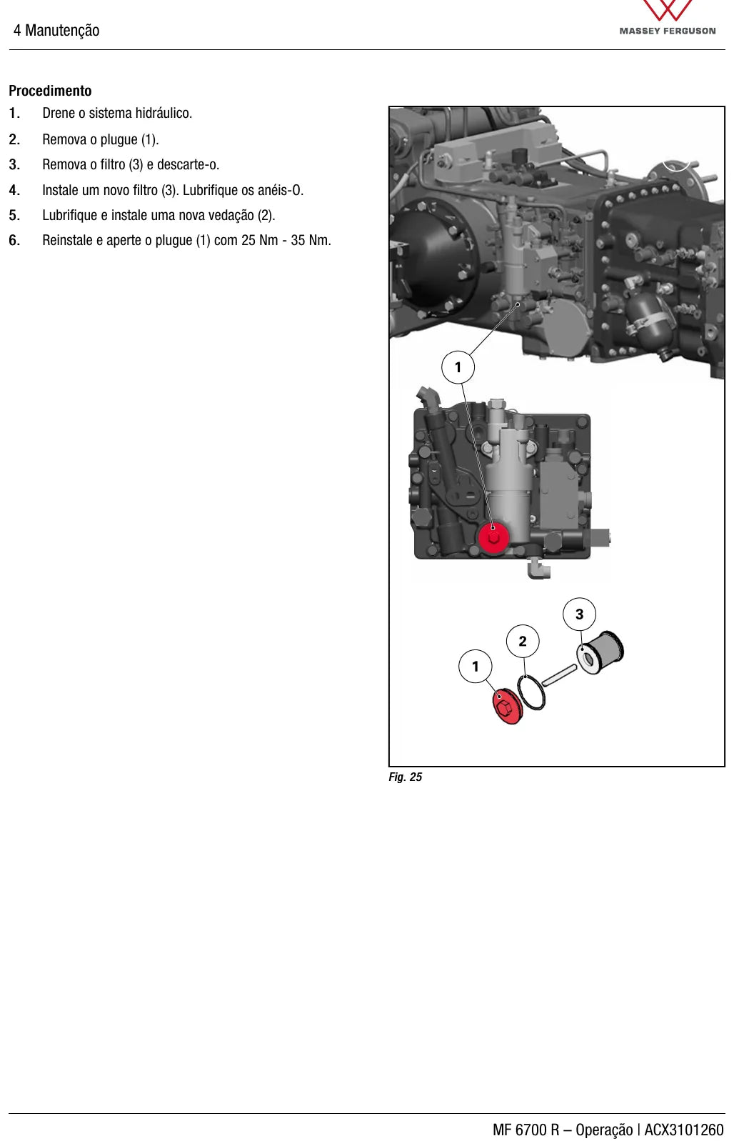 Manual do Operador Massey Ferguson MF 6711 R a MF 6714 R — Trator — Edições 2015 e 2024 — 262 e 272 Páginas em PDF — página interna 4