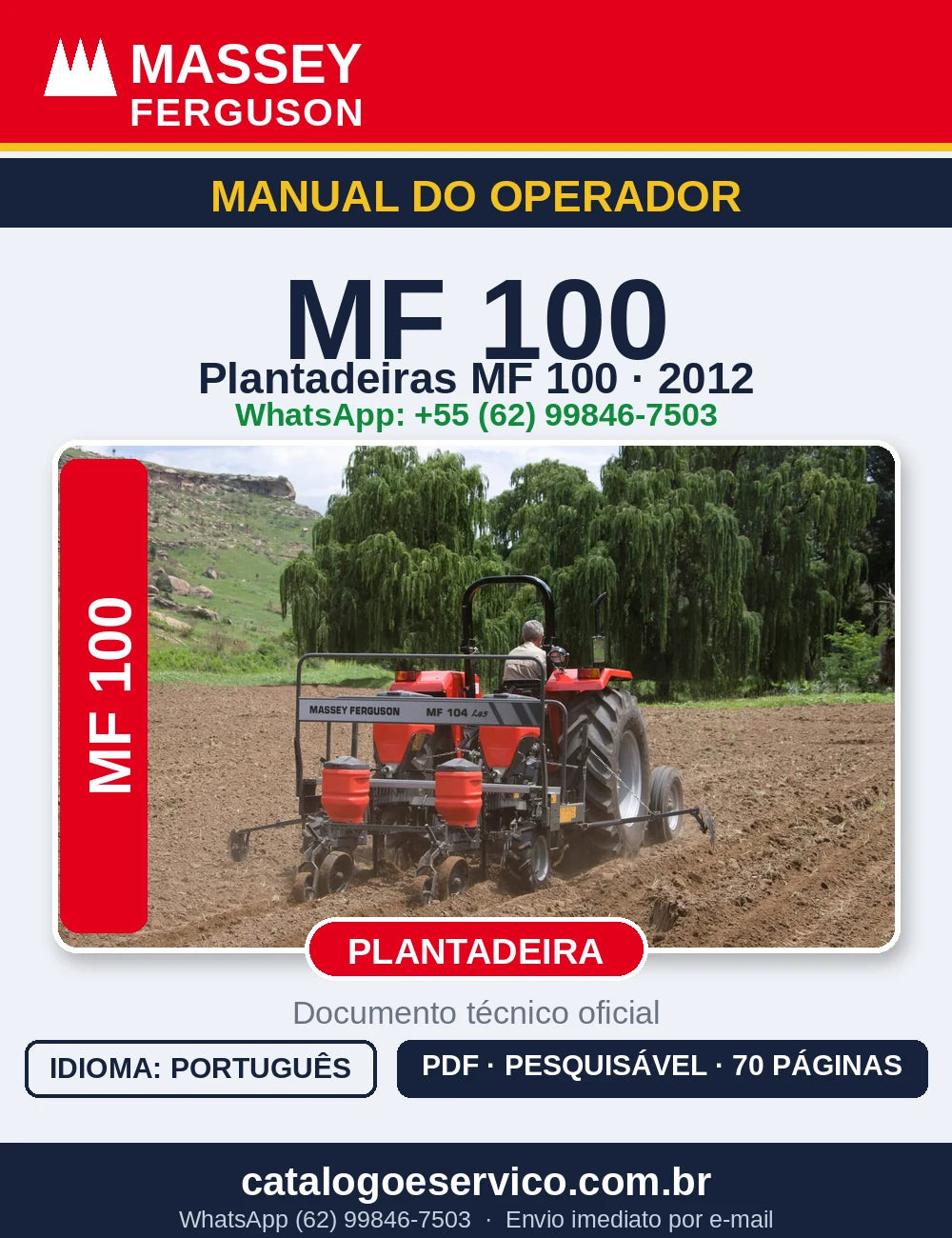 MANUAL DO OPERADOR MASSEY FERGUSON - MF100 - 2012 - PLANTADORA