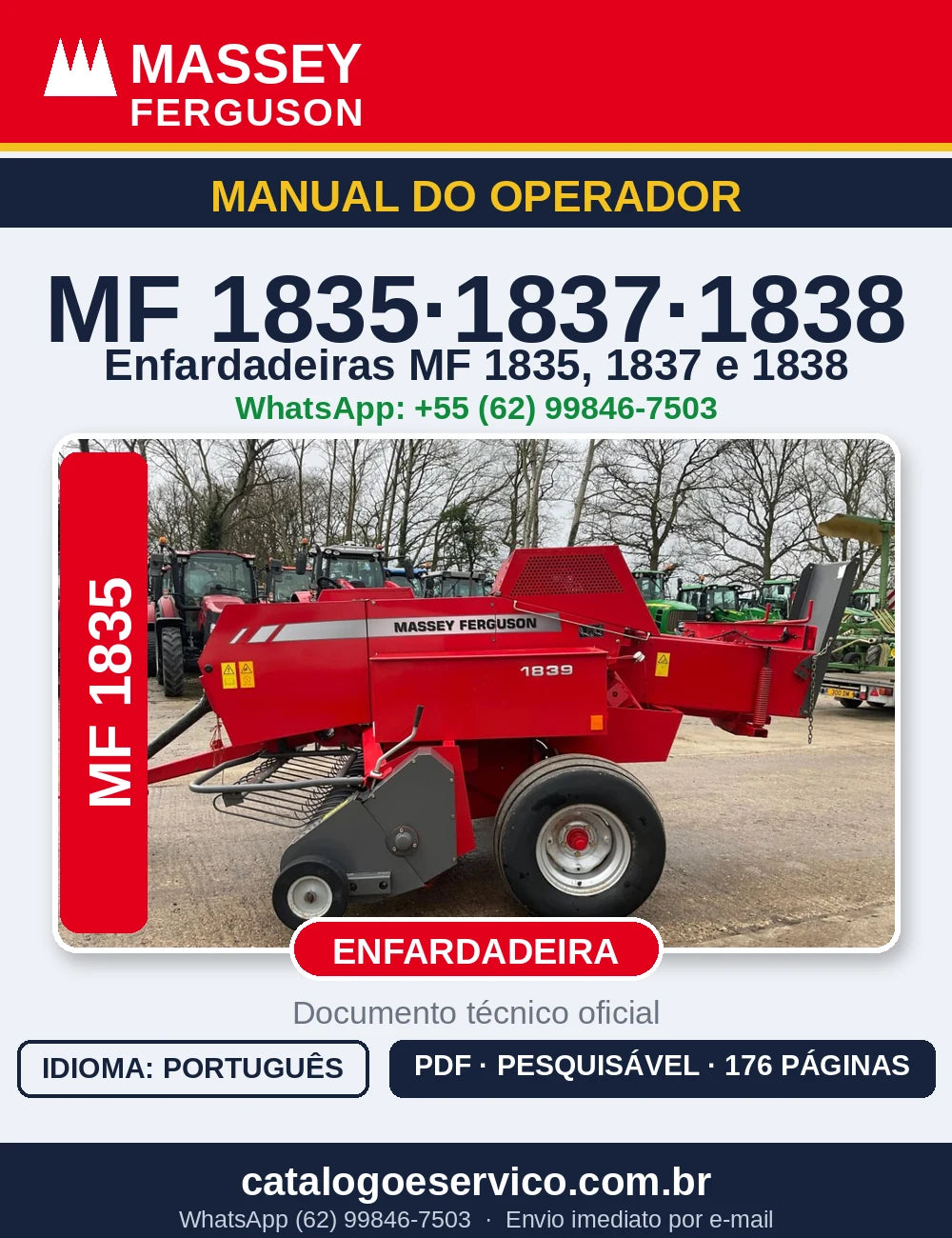MANUAL DO OPERADOR MASSEY FERGUSON - MF1835, 1837, 1838  - ENFARDADEIRA
