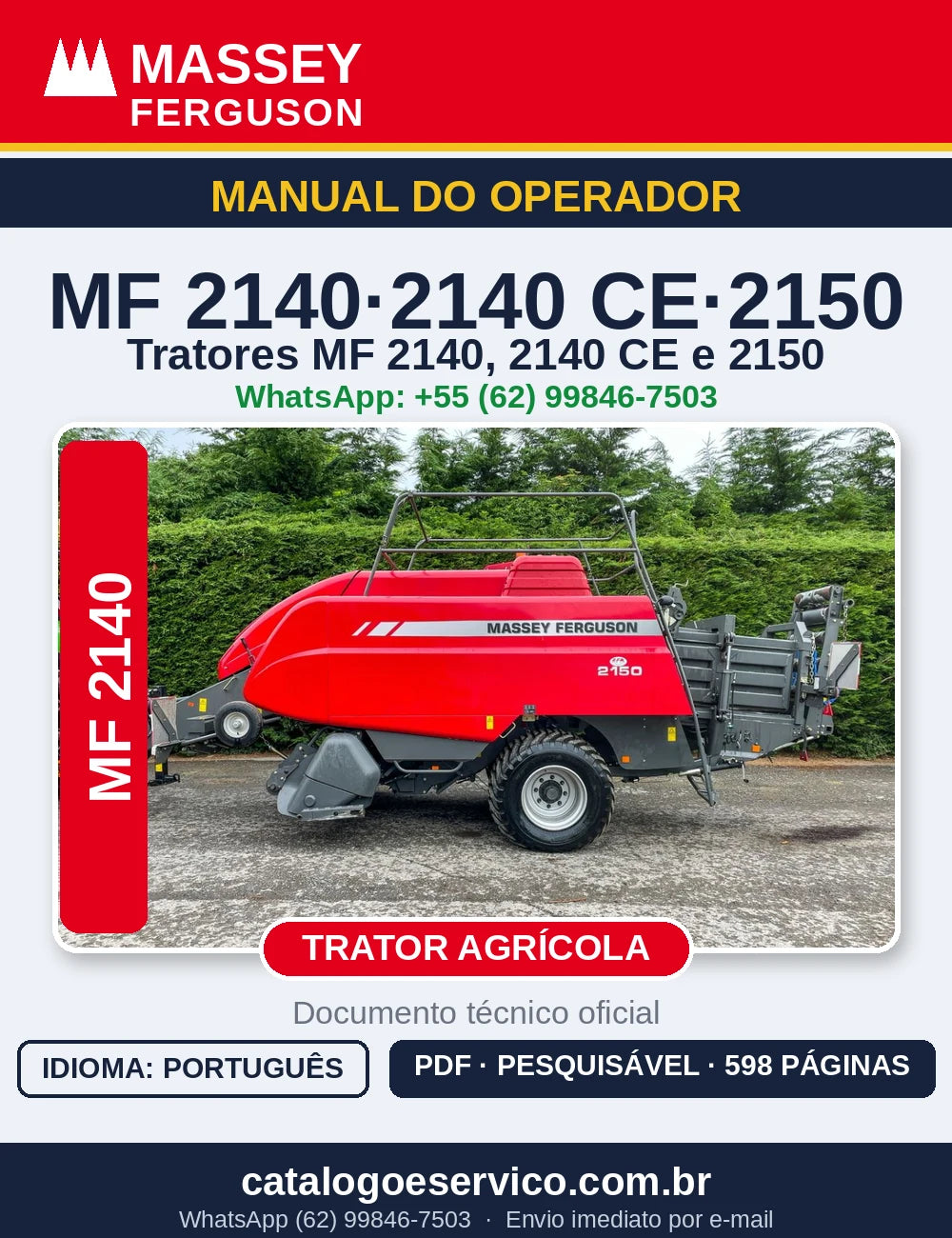 MANUAL DO OPERADOR MASSEY FERGUSON - MF2140, 2140 CE, 2150 -