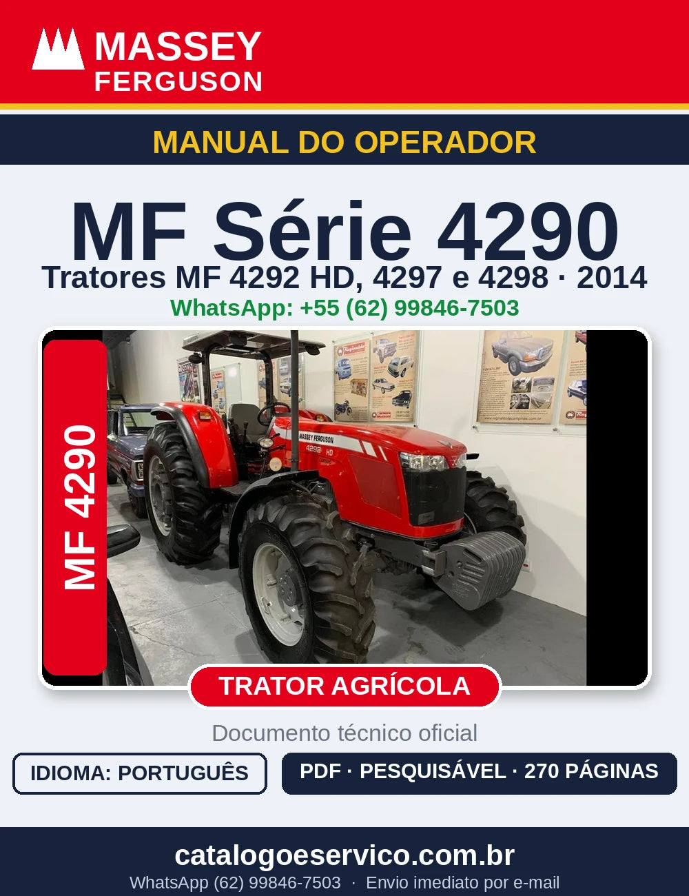 MANUAL DO OPERADOR MASSEY FERGUSON - MF4292HD, 4297, 4298 - 2014