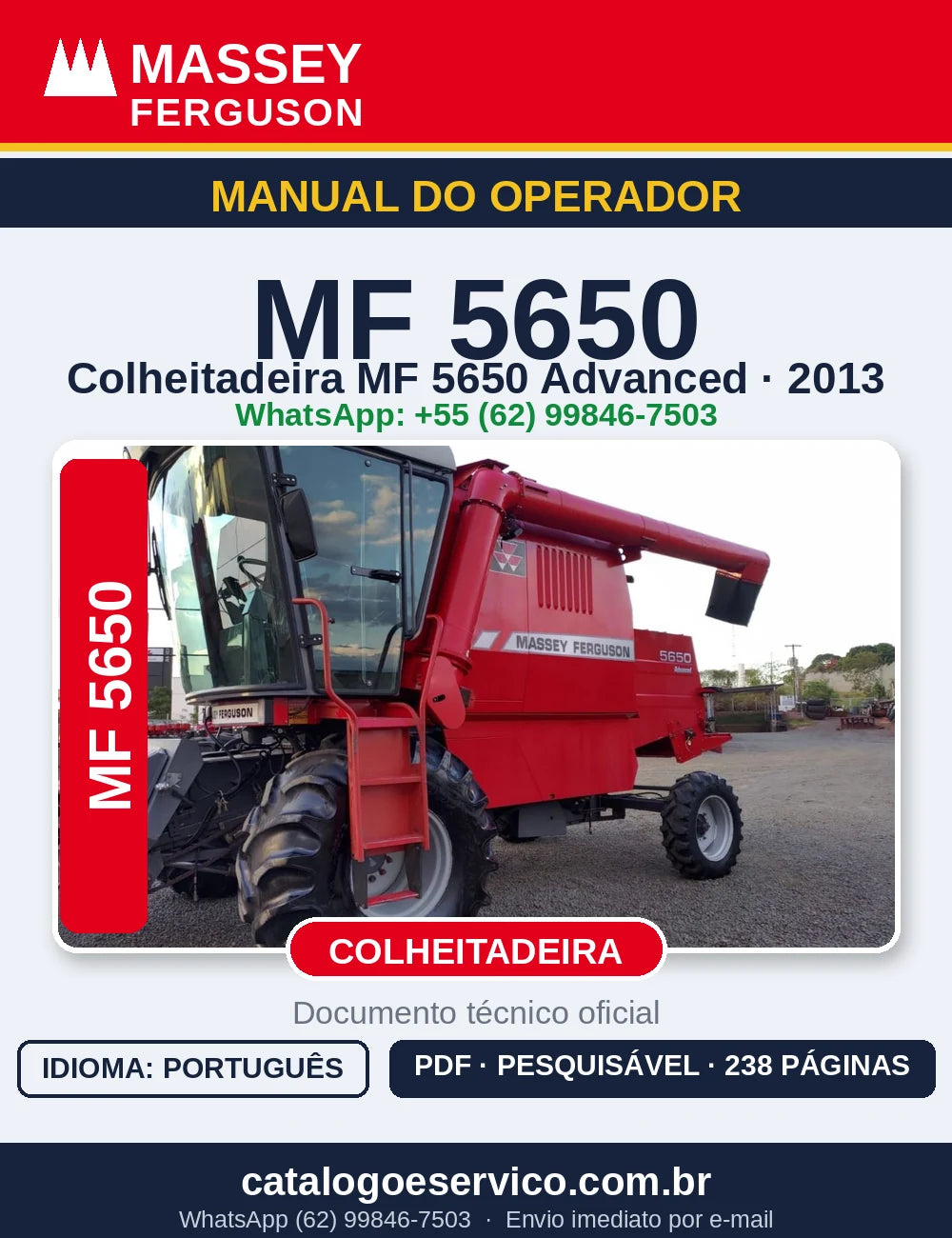 MANUAL DO OPERADOR MASSEY FERGUSON - MF5650 ADVANCED - 2013