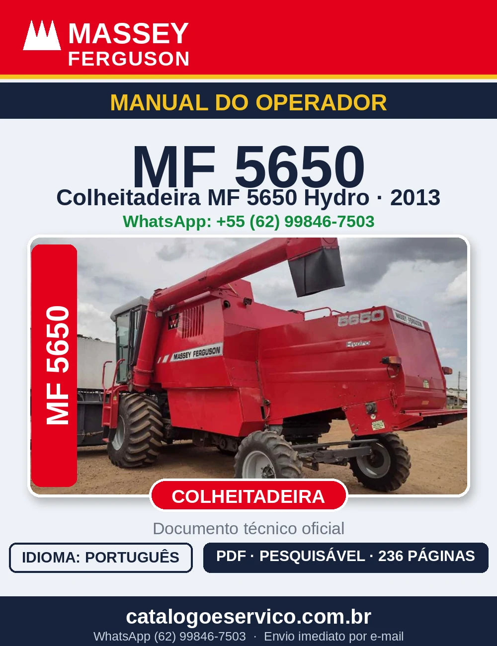 MANUAL DO OPERADOR MASSEY FERGUSON - MF5650 HYDRO - 2013