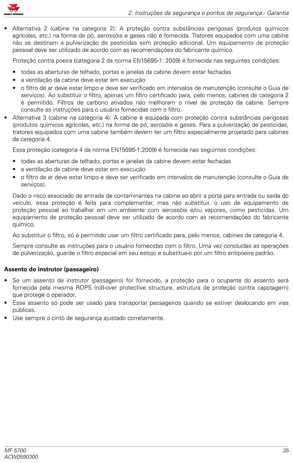 Manual do Operador — Tratores Massey Ferguson MF 5709 e MF 5710 (Série 5700 · 2019) — página interna