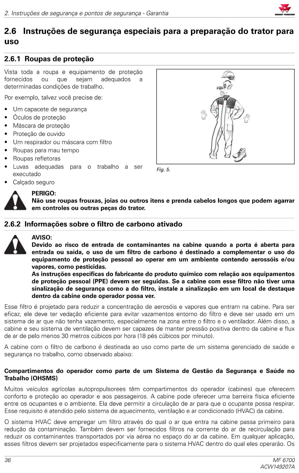 Manual do Operador — Tratores Massey Ferguson MF 6711, 6712 e 6713 (Série 6700 · 2019) — página interna