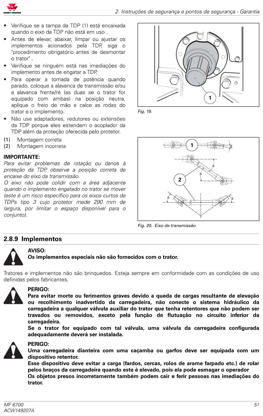 Manual do Operador — Tratores Massey Ferguson MF 6711, 6712 e 6713 (Série 6700 · 2019) — página interna