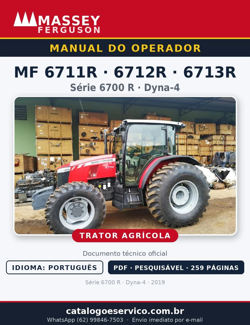 Manual do Operador — Tratores Massey Ferguson MF 6711 R, 6712 R e 6713 R (Série 6700 R · Dyna-4)