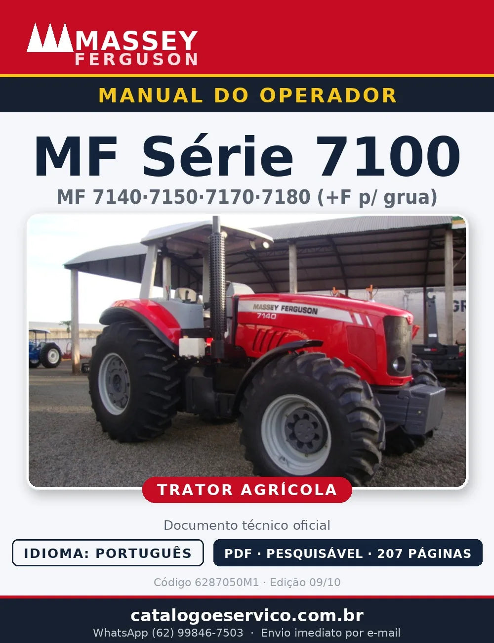 Manual do Operador — Tratores Massey Ferguson MF 7140, 7150, 7170 e 7180 (Série 7100 · versões F para grua)