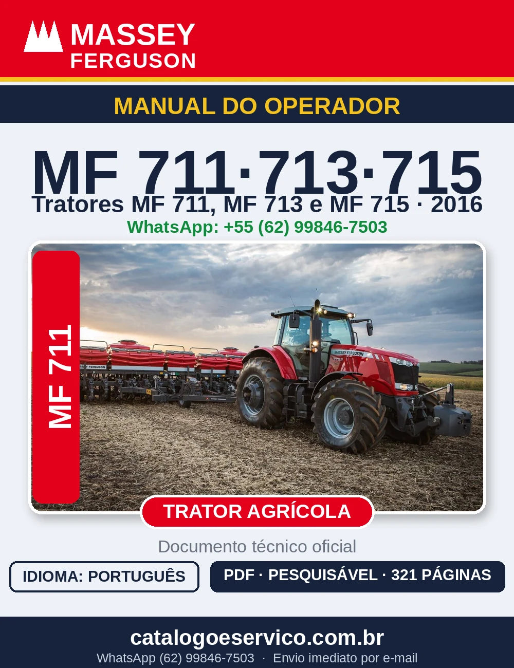 MANUAL DO OPERADOR MASSEY FERGUSON - MF711, 713, 715 - 2016
