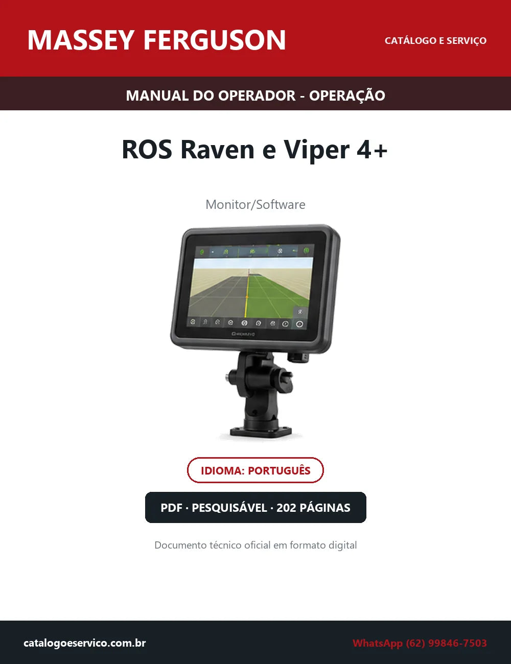 Manual do Operador — Operação Massey Ferguson ROS Raven e Viper 4+ — 2024 — 202 Páginas em PDF