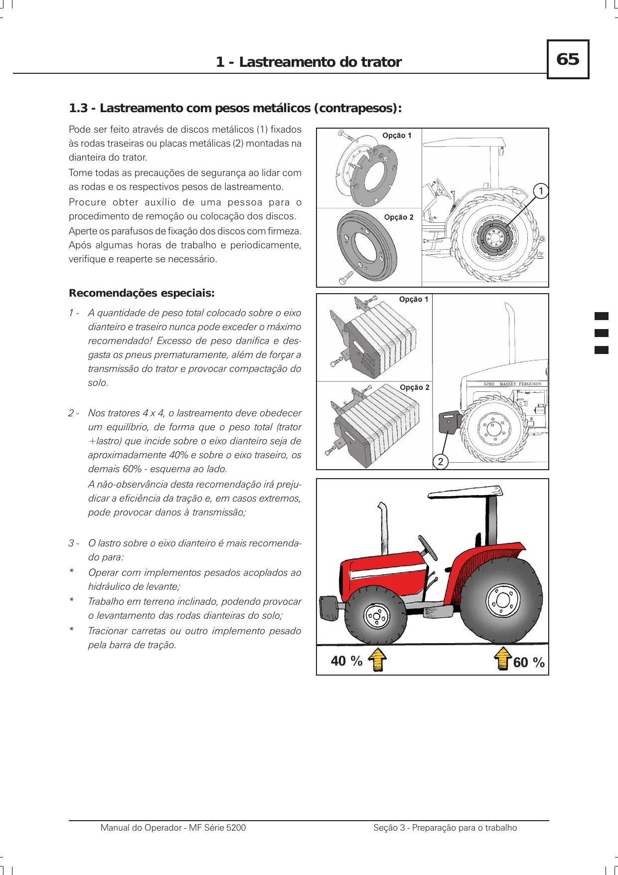 Manual do Operador — Tratores Massey Ferguson Série 5200 (MF 5275, 5285 e 5290) — página interna