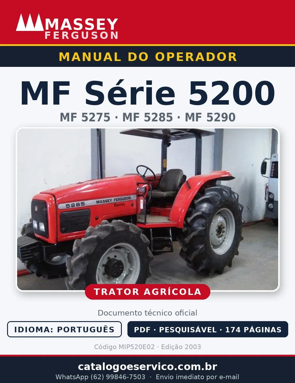 Manual do Operador — Tratores Massey Ferguson Série 5200 (MF 5275, 5285 e 5290)
