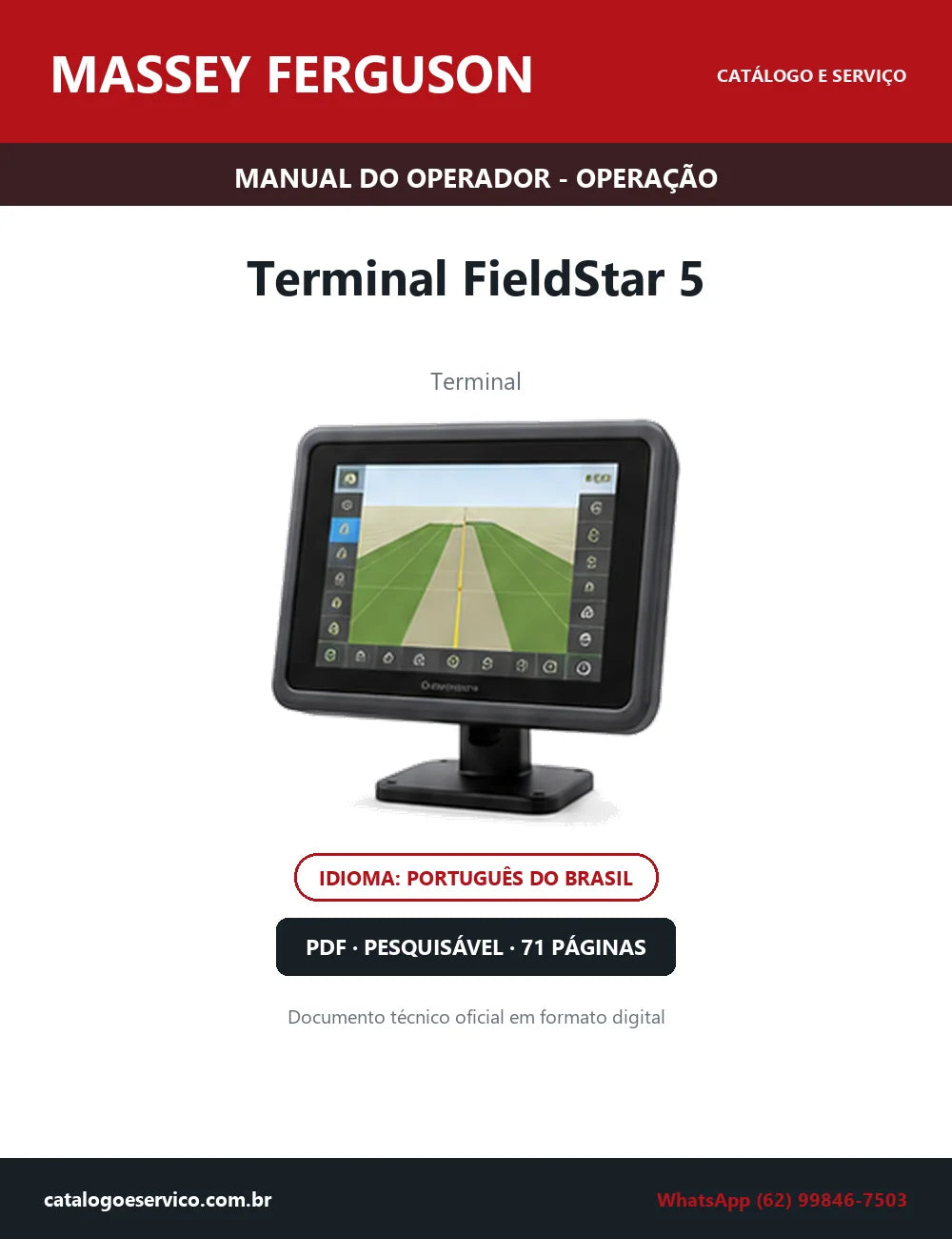 Manual do Operador — Operação Massey Ferguson Terminal FieldStar 5 — 2025 — 71 Páginas em PDF