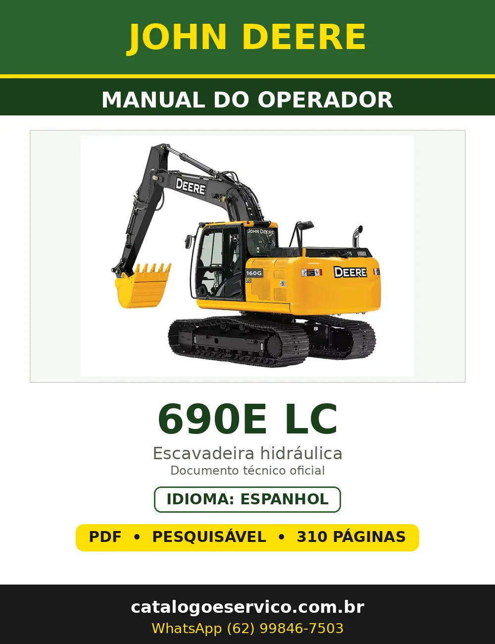 Capa - Manual do Operador John Deere 690E LC