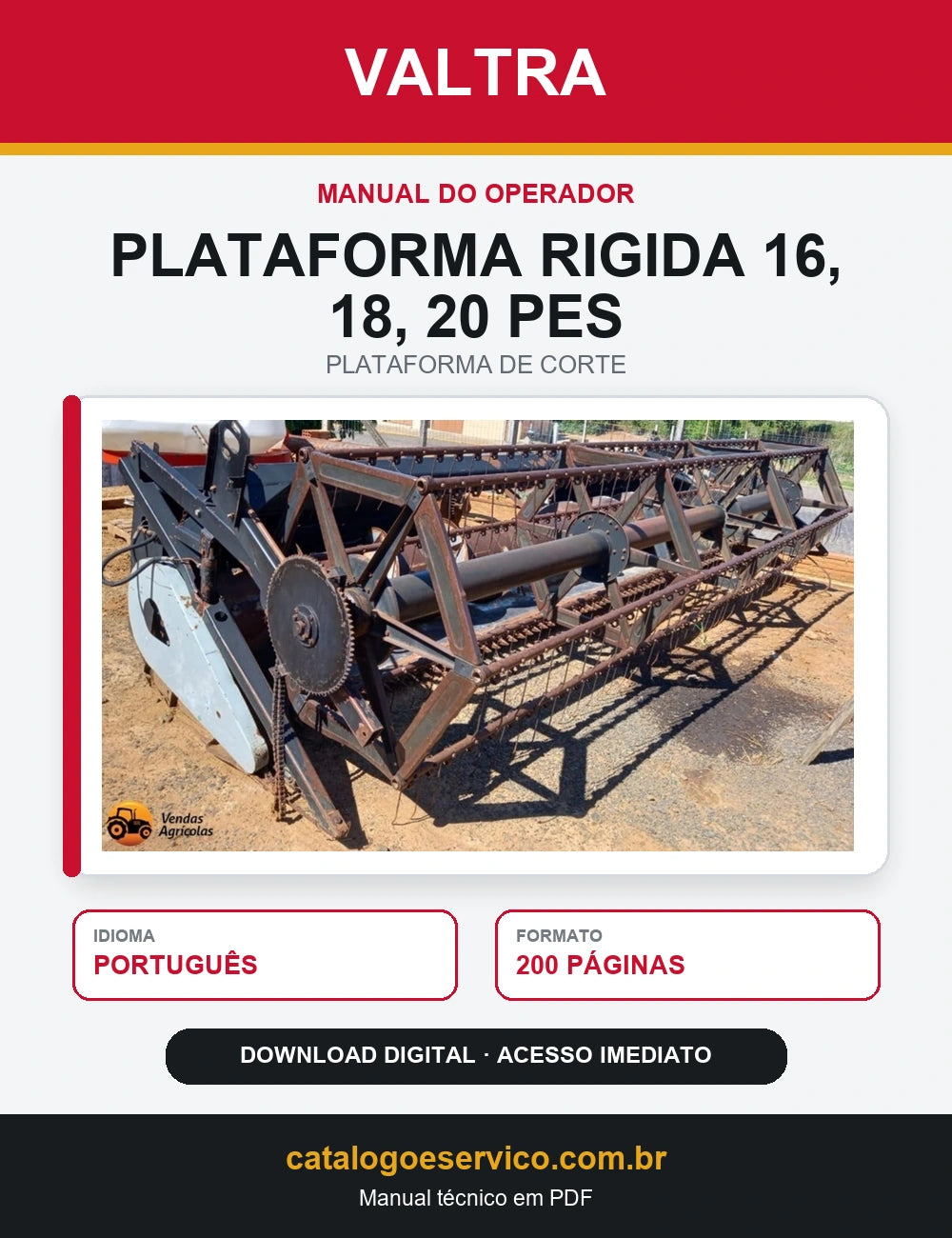Manual do Operador Valtra - Plataforma Rigida 16, 18, 20 Pes