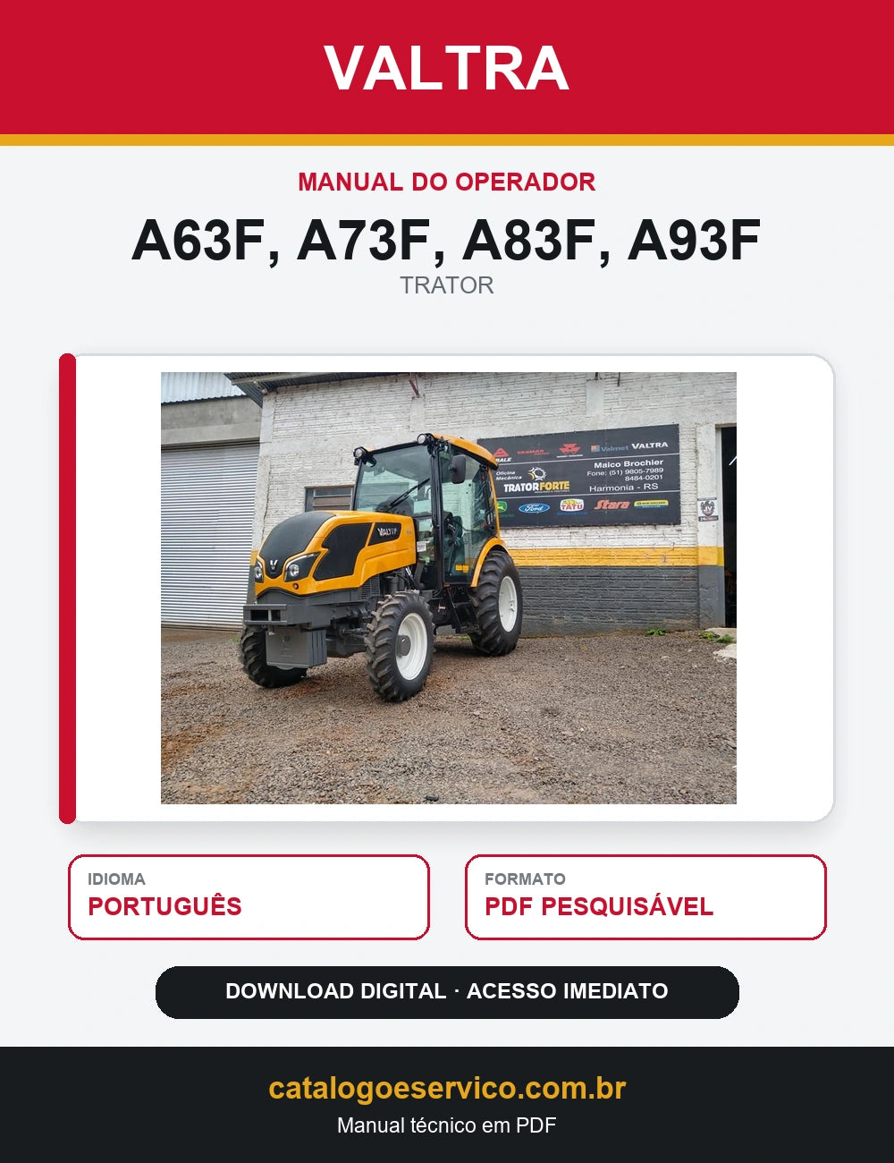 Manual do Operador Valtra - A63f, A73f, A83f, A93f - 2019