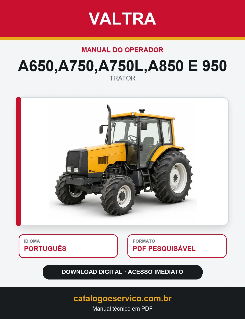 Manual Do Operador Valtra A650,a750,a750l,a850 E 950