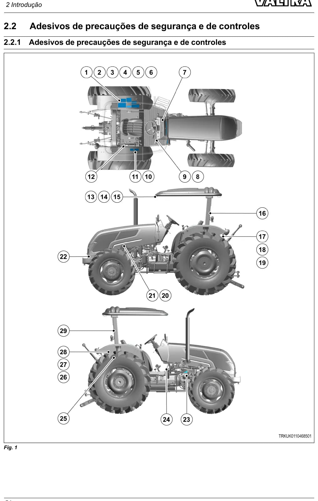 Manual do Operador Valtra A800R, A850R, A950R e A990R — Trator — Edições 2022 e 2024 — 222 e 222 Páginas em PDF — página interna 1