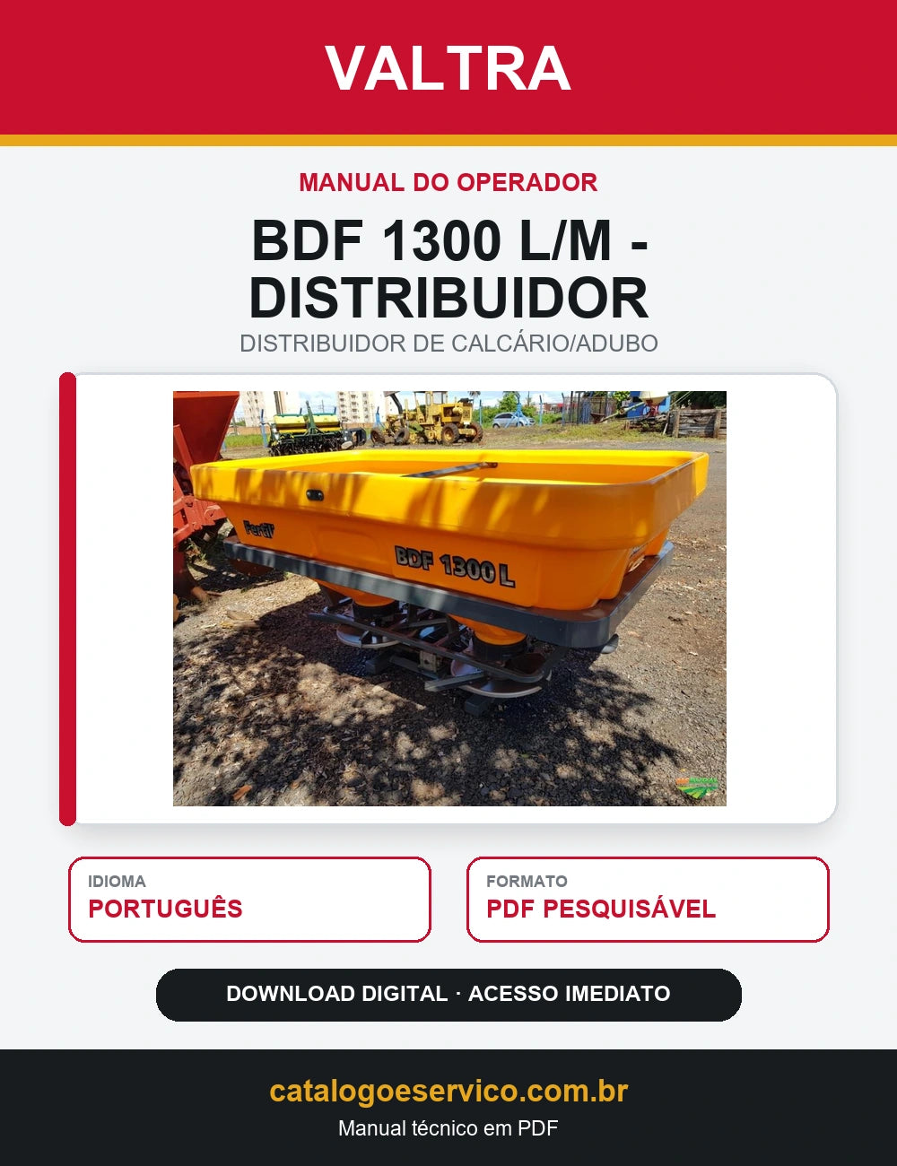 Manual Do Operador Valtra - Bdf 1300 L/m - Distribuidor