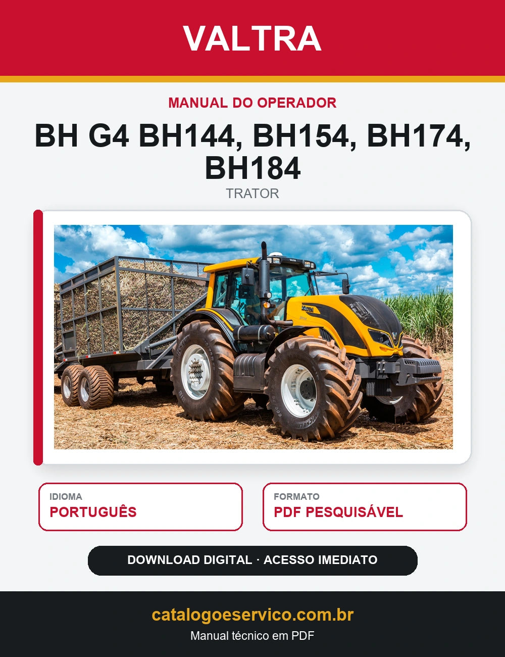 Manual do Operador Valtra - Bh G4 Bh144, Bh154, Bh174, Bh184
