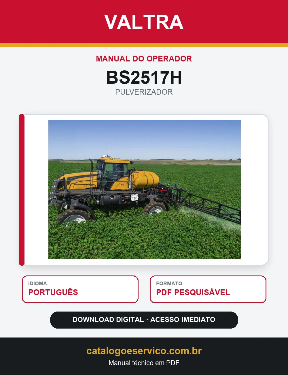 Manual do Operador Valtra - Bs2517h - 2018 - Pulverizador