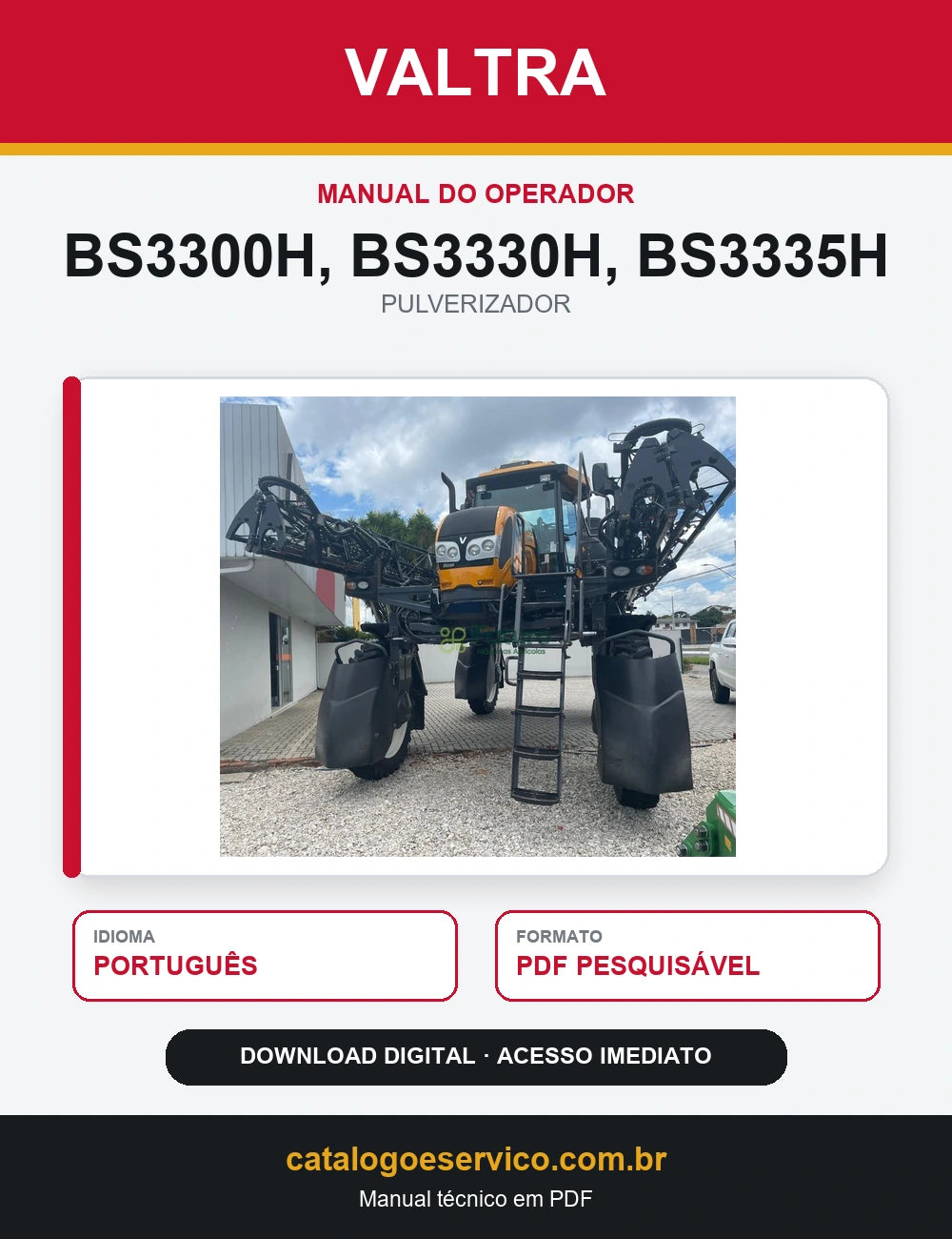 Manual do Operador Valtra - Bs3300h, Bs3330h, Bs3335h - Pulverizador