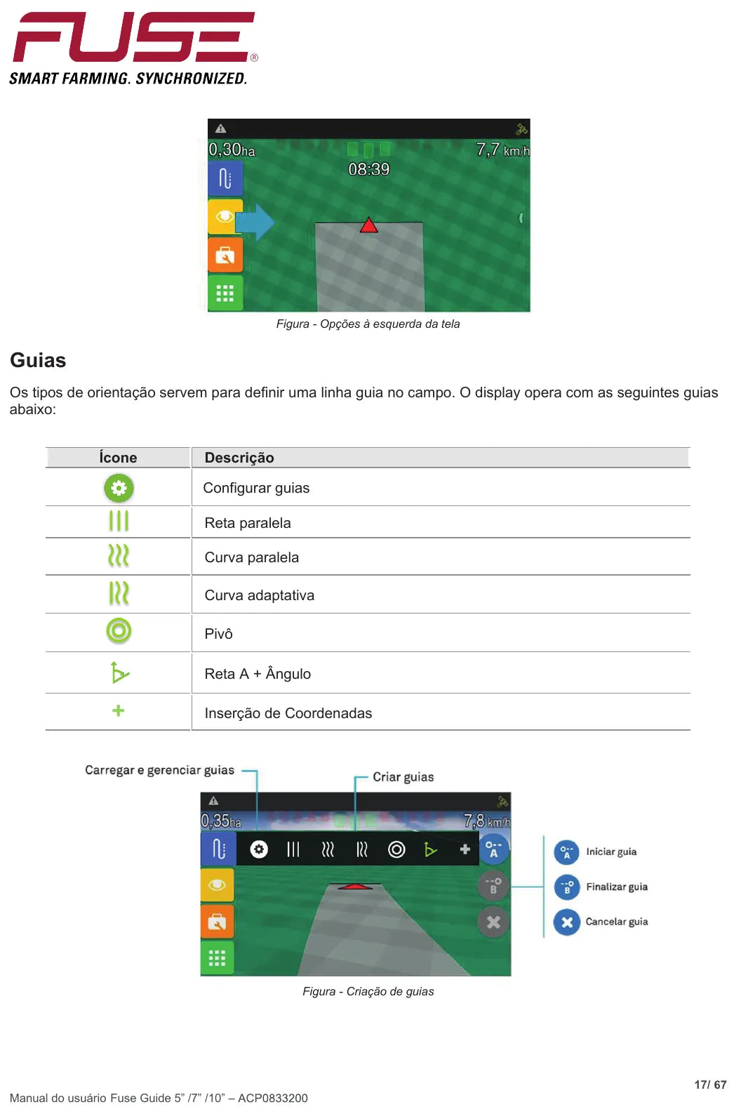 Manual do Operador Valtra Fuse Guide 5, 7 e 10 polegadas — 2023 — 67 Páginas em PDF — página interna 1