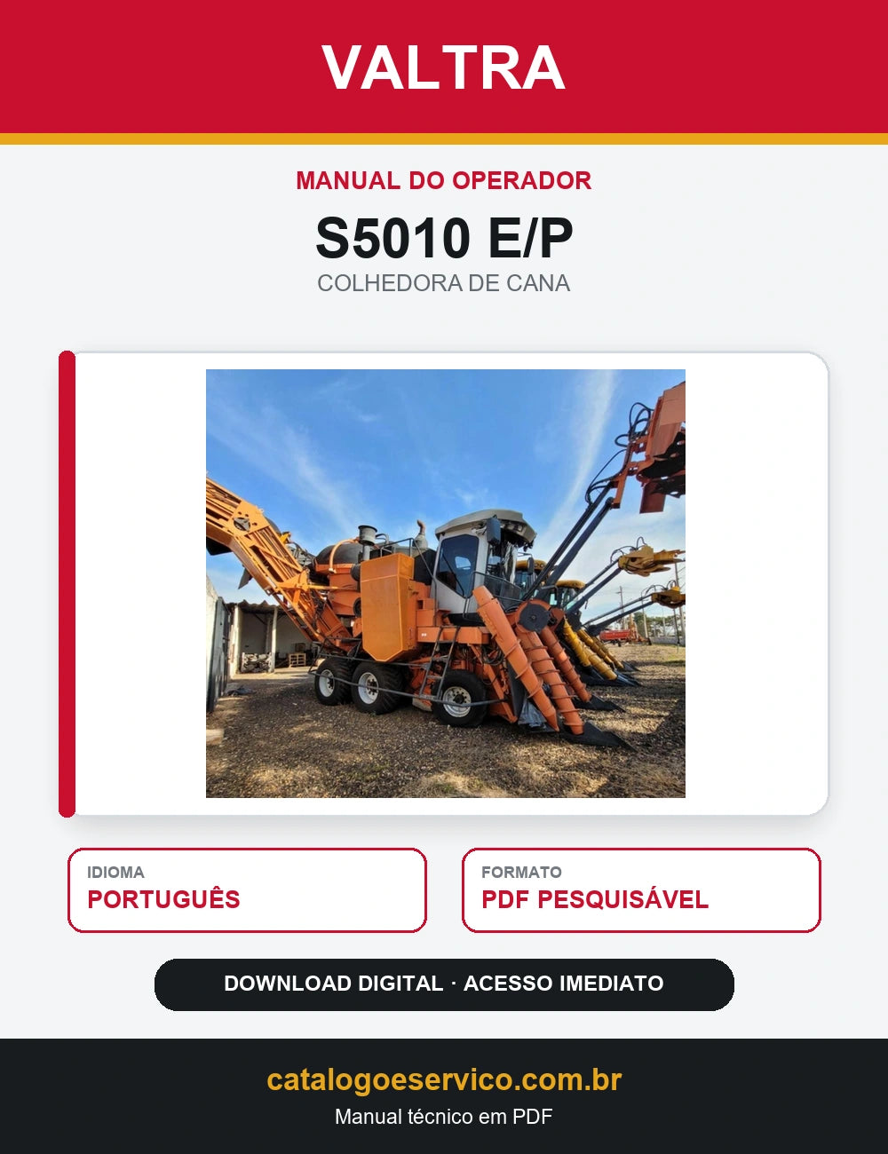 Manual do Operador Valtra - S5010 E/p - 2015 - Colhedora
