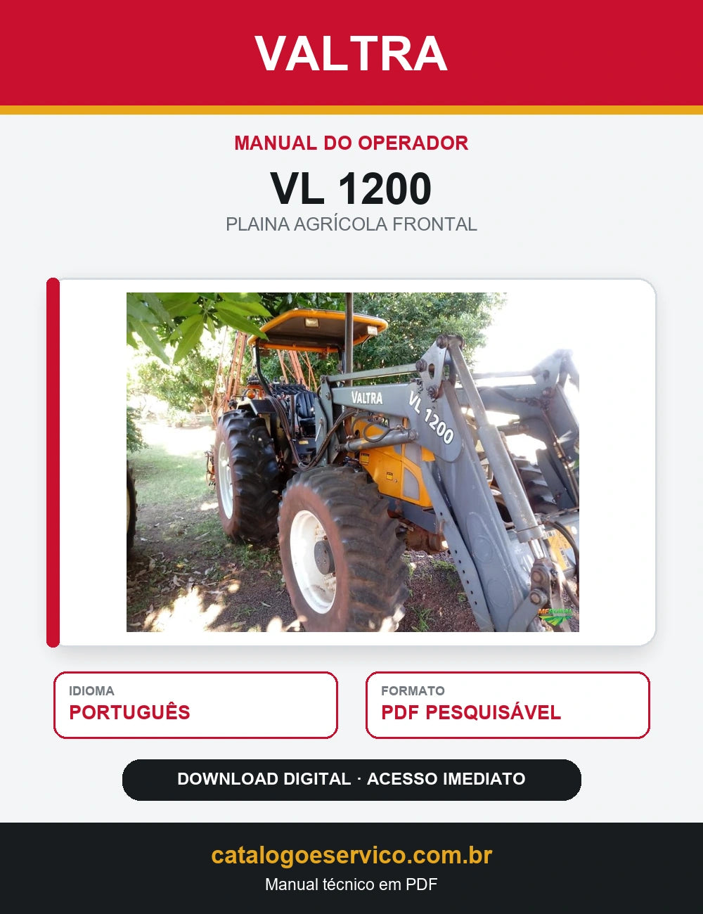 Manual do Operador Valtra - Vl 1200 - 2001 - Plaina Agricola Frontal
