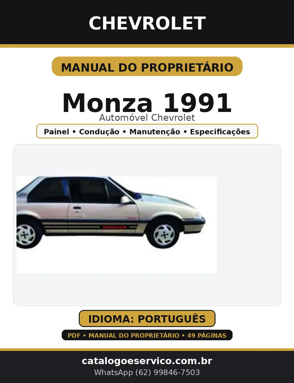 Manual do Proprietário Chevrolet Monza 1991 — em Português (PDF) — capa